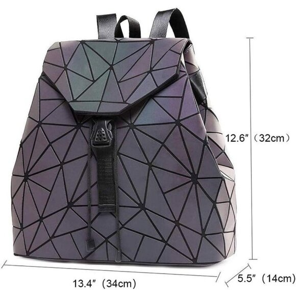 Geometric Backpack Luminous Backpacks Holographic Reflective Bag